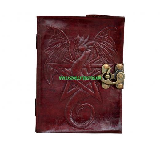 Embossed Dragon Beautiful Brown Color Leather Journal Note Book Dairy